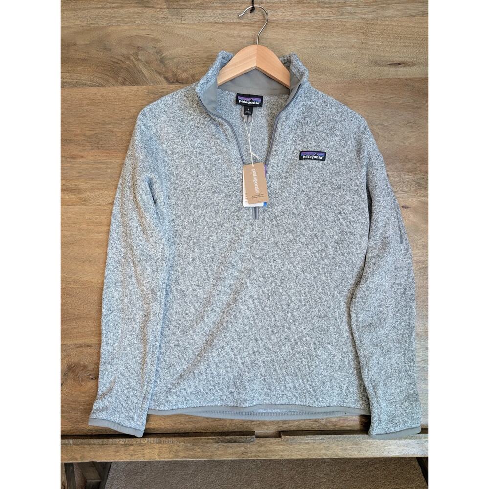 Patagonia Better Sweater Women Small Gray Long Sleeve 1/4 Zip Pullover 25618 NWT